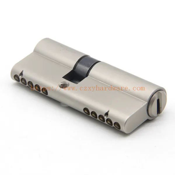 Euro Mortise Profile Double Cylinder Solid Brass Nickel Plated Double Open Door Lock Cylinder